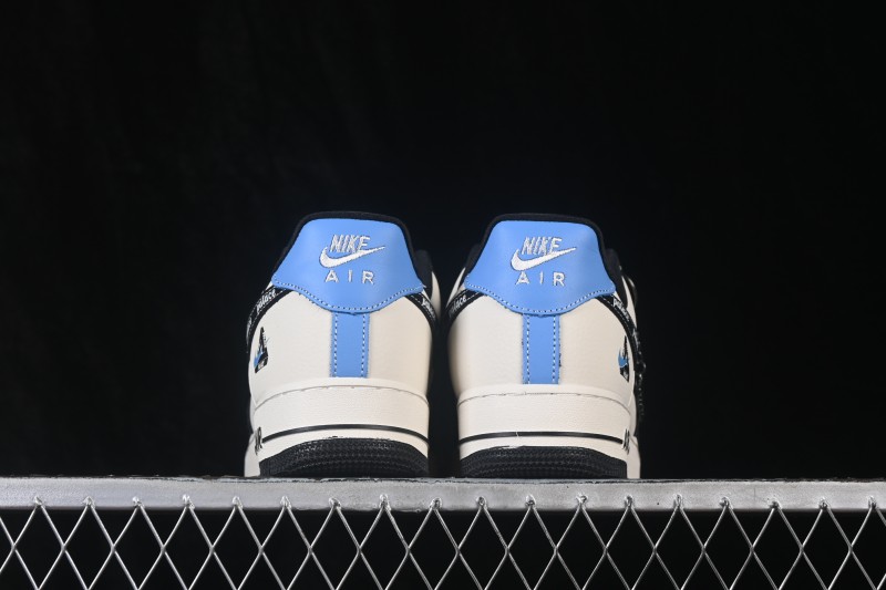 Nike Air Force 1 '07 Low Casual Sneakers with Contrast Color Blocking and Full-Length Air Cushion - DW8806-005