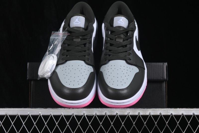 Nike Air Jordan 1 Low Retro Basketball Shoes with Classic Black-Grey-Pink Colorway - DD9315-119