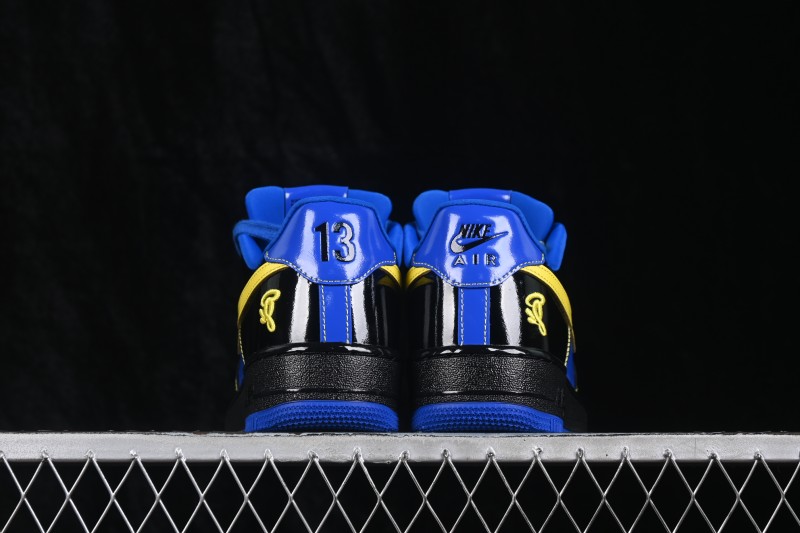 Nike Air Force 1 Low Central Cee Racer Blue Black Yellow Patent Leather Casual Sneakers - IQ1402-010