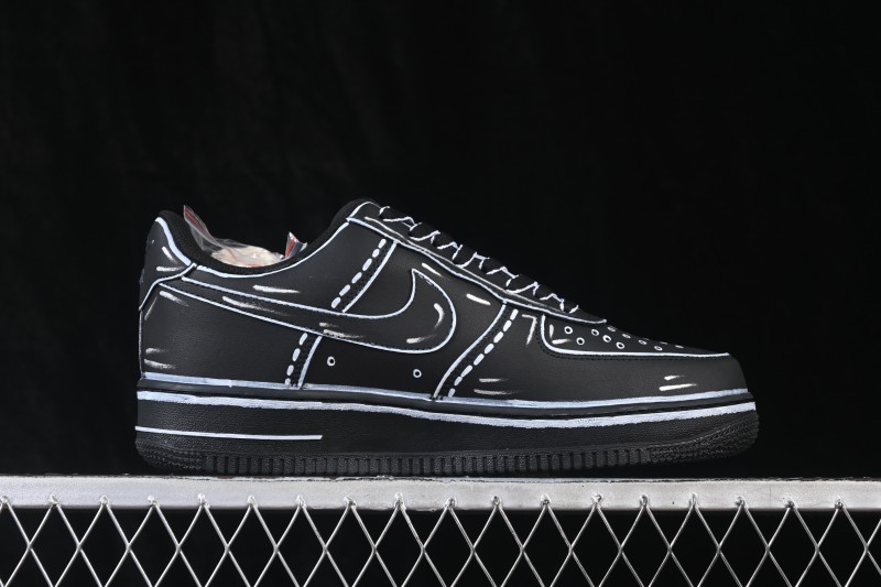 Nike Air Force 1 '07 Low Casual Skate Shoes with Full-Length Air Cushion - CW2288-001