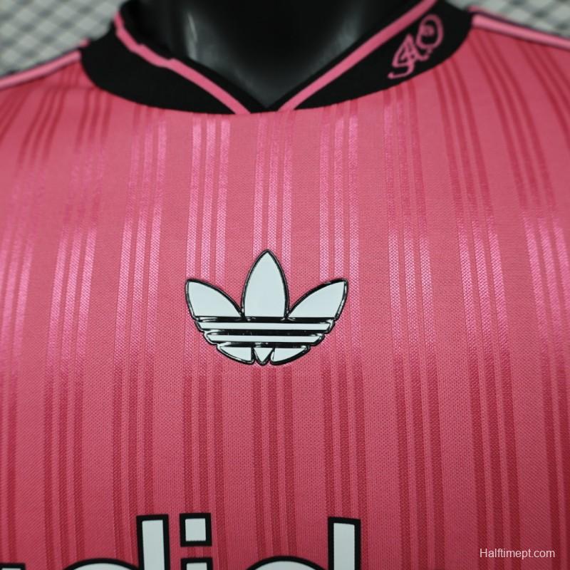 Player Version 2026 Adidas Originals Pink Stripe Retro Football Jersey