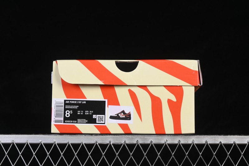 Nike Air Force 1 '07 Low Chinese New Year Limited Edition Black Orange Basketball Sneakers - XD0028-018
