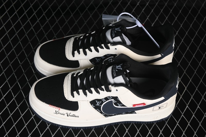Nike Air Force 1 '07 Low LV Collab Classic Black and Sail Casual Sneakers - LD1999-022