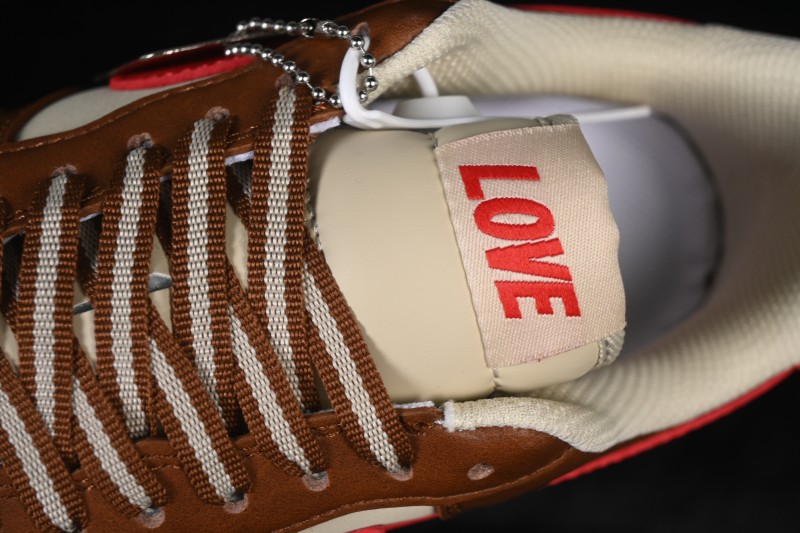 Nike Air Force 1 '07 Low Valentine's Day Limited Edition Brown Red Heart Print Low-Top Casual Skateboard Shoes - NH0601-538
