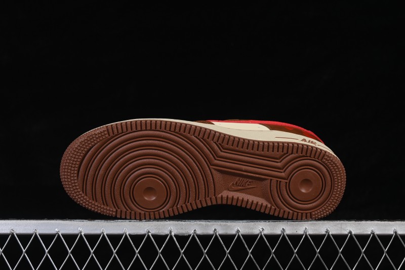 Nike Air Force 1 '07 Low Valentine's Day Limited Edition Brown Red Heart Print Low-Top Casual Skateboard Shoes - NH0601-538