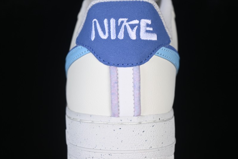 Nike Air Force 1 '07 Low Basketball Shoes with Dual Swoosh Design in White and Blue - DO9786-100