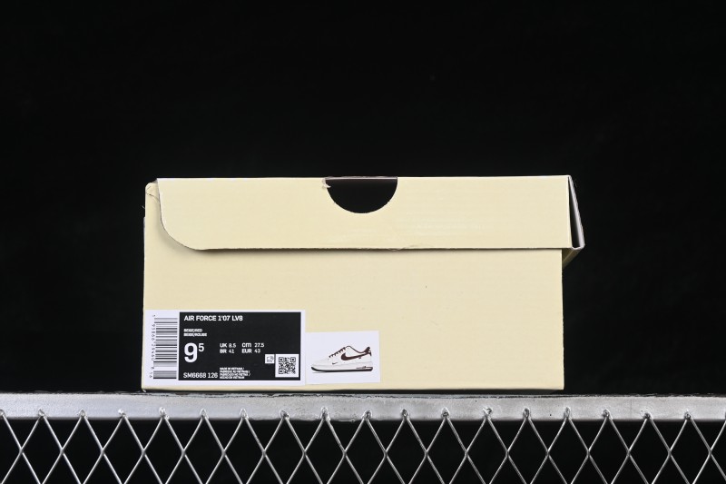 Nike Air Force 1 '07 Low Basketball Shoes with Tree Bark Wine Color Design - SM6668-126