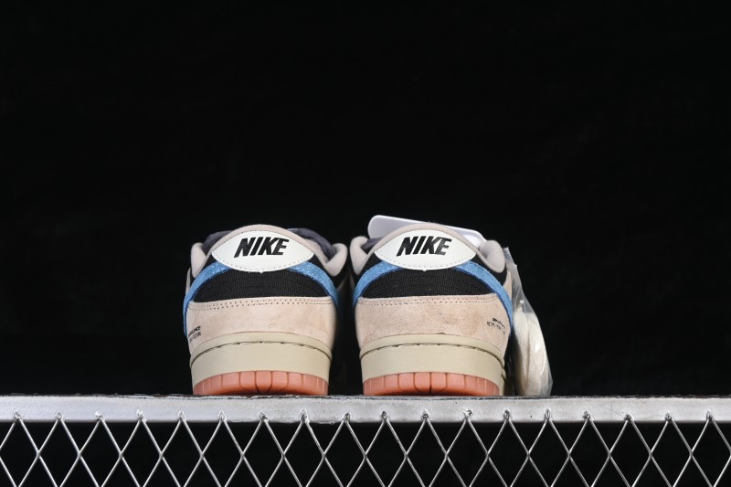 Nike SB Dunk Low Khaki Black Blue Swoosh Low-Top Skateboarding Shoes - HJ0367-200