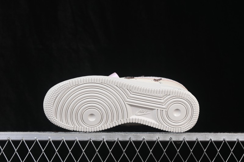 Nike Air Force 1 '07 Low Hand-Painted Graffiti Pearl Cream Linen Casual Sneakers - FV8110-183