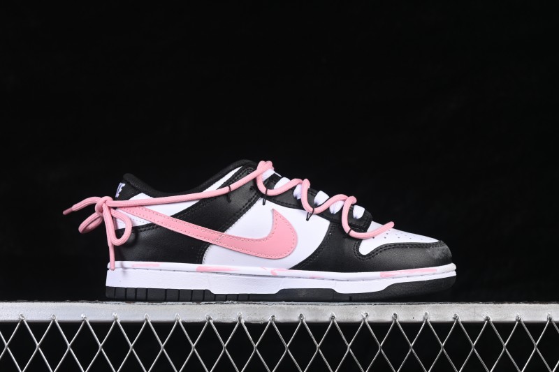Nike SB Dunk Low Cat Paw Black Pink Deconstructed Strap Casual Skateboarding Shoes - DD1503-101