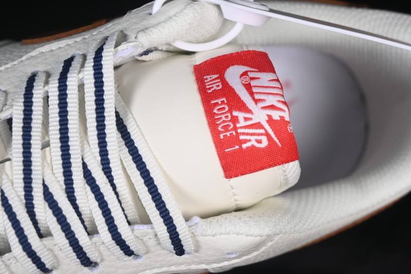 Nike Air Force 1 '07 Low Casual Sneakers with Cream White Brown Red Colorway - NH0601-541