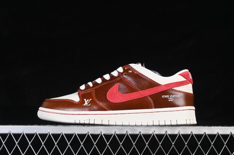 Nike SB Dunk Low Year of the Horse Wine Red Brown Premium Custom Low-Top Casual Skateboarding Shoes - DS6608-025