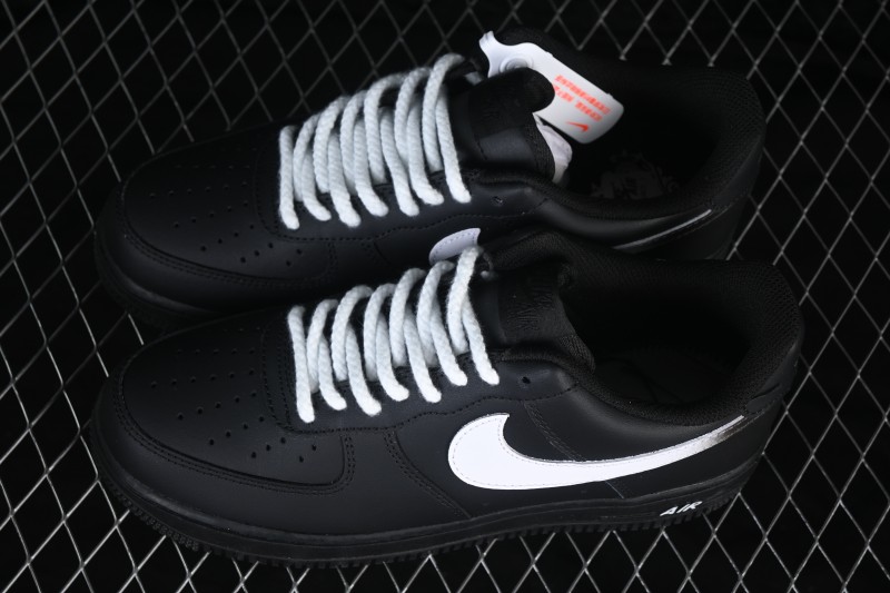 Nike Air Force 1 '07 Low Anime Theme Black and White Swoosh Sneakers - ZH0316-100