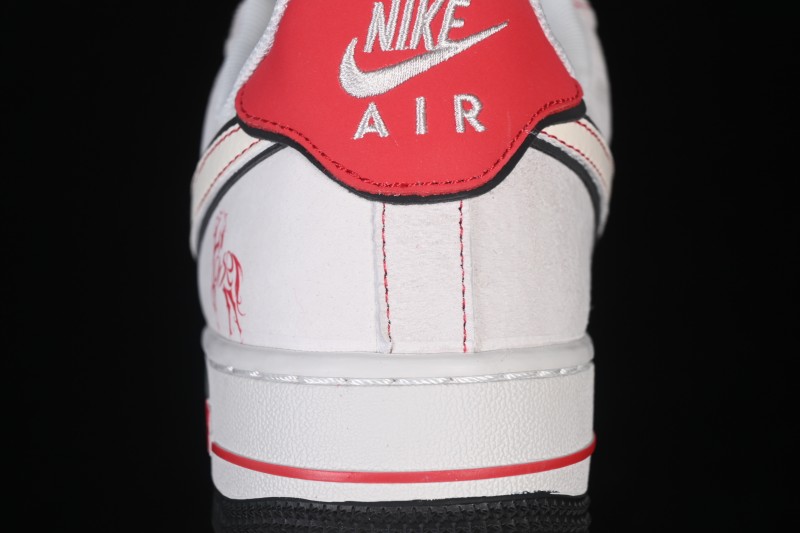 Nike Air Force 1 '07 Low Red and White Patchwork Casual Sneakers - JP2026-131