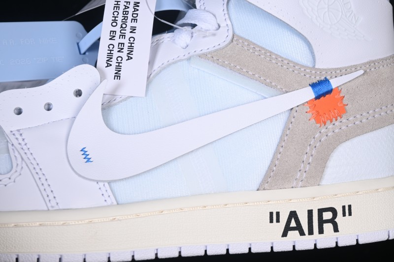 Off-White x Air Jordan 1 Retro High Top Basketball Shoes White - AA3834-100