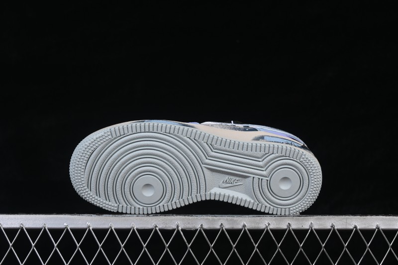 Nike Air Force 1 '07 Low 'Midnight Starburst' Hand-Painted Graffiti Sneakers with Retro Worn Aesthetic - ZB2121-120