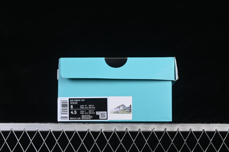 Nike Air Force 1 '07 Low 'Midnight Starburst' Hand-Painted Graffiti Sneakers with Retro Worn Aesthetic - ZB2121-120