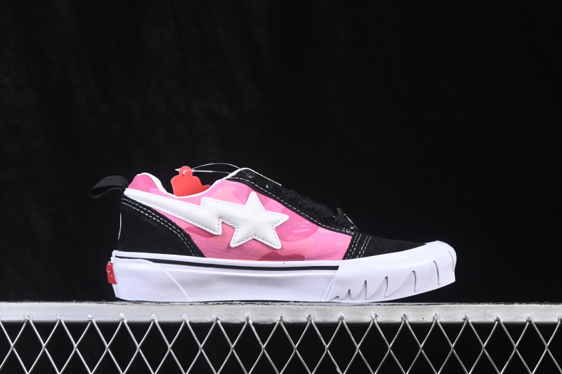Bape x Vans LX Knu Skool TB Low-Top Skateboarding Shoes with Co-Branded Ape Head Design - VN000Z39W09