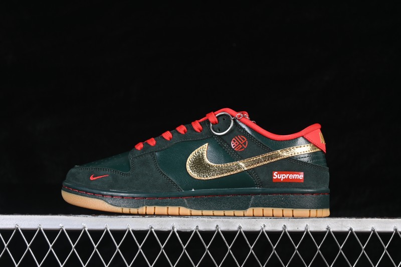 Nike SB Dunk Low Year of the Horse Special Edition Pine Green Gold Luxury Custom Low-Top Skateboarding Shoes - NH0601-484