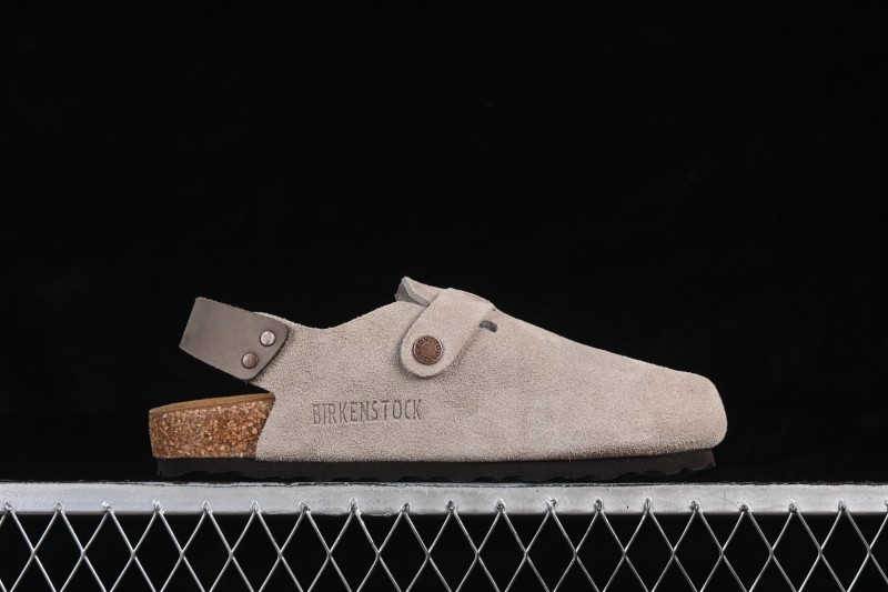Birkenstock Grey Suede Sheepskin Lined Sandals with Soft Footbed