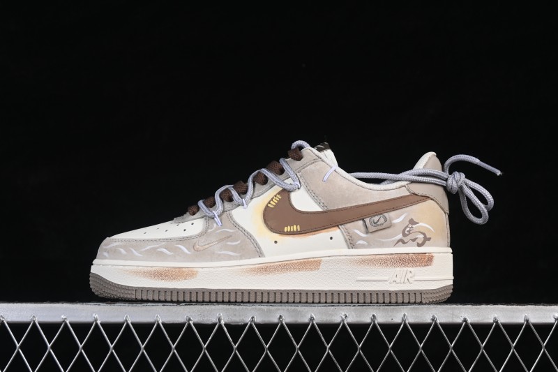 Nike Air Force 1 '07 Low Hand-Painted Armored Steed Vintage Skateboarding Shoes - DB3301-818