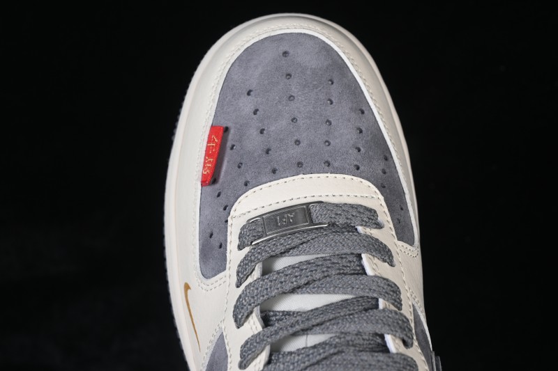 Nike Air Force 1 '07 Low Casual Skateboarding Shoes in Off-White and Grey - HT5088-615