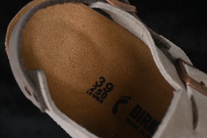 Birkenstock Grey Suede Sheepskin Lined Sandals with Soft Footbed