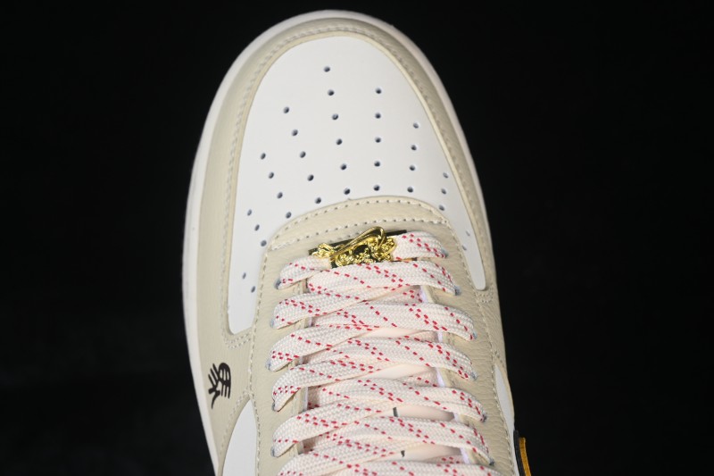 Nike Air Force 1 '07 Low Year of the Horse Limited Edition Beige Gold Thread Casual Skateboarding Shoes - NH0601-504