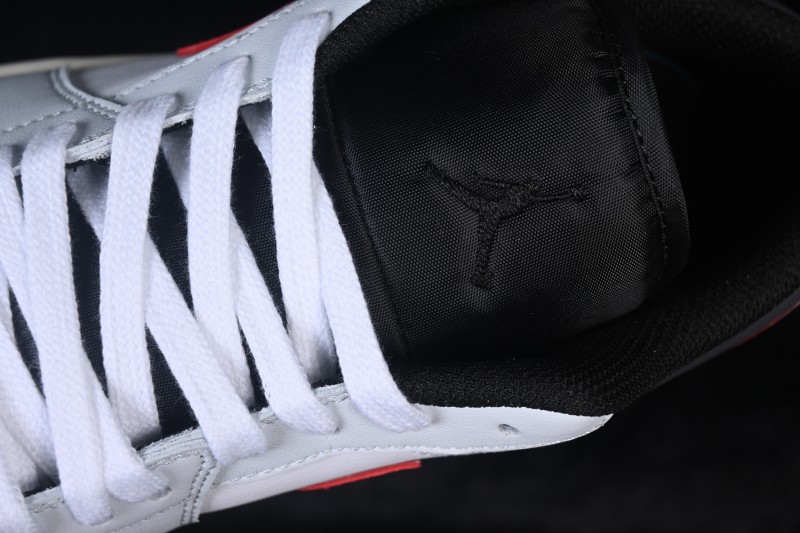 Nike Air Jordan 1 Low Retro Basketball Shoes in White and Red - 553558-081