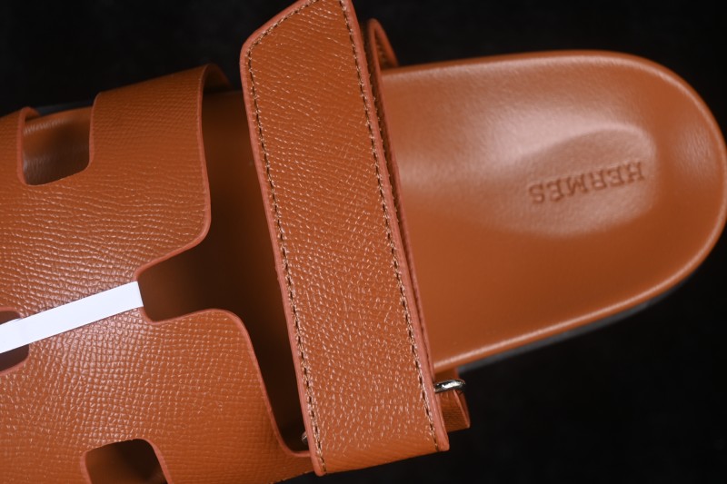 Hermes Chypre Flat Slide Sandals Brown - AJE5