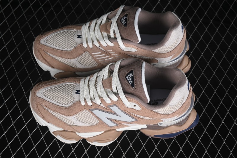 New Balance 9060 Retro Running Shoes with ABZORB Cushioning and Suede Overlays - U9060ETN