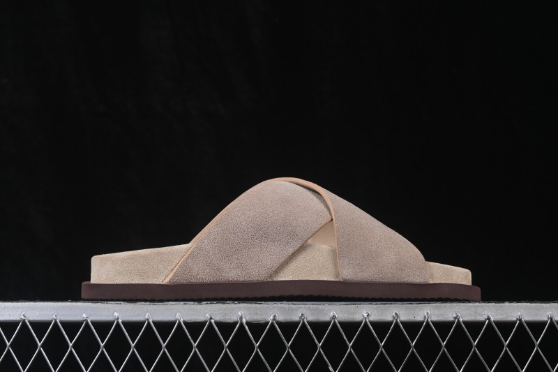 Brunello Cucinelli Suede Flat Slip-On Open-Toe Thong Sandals - 26IMZUSOLY327 TAUPE