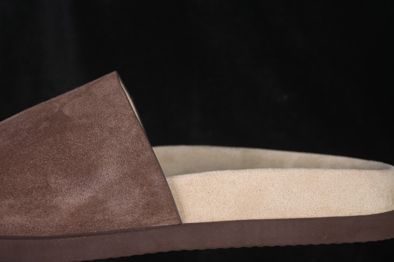 Brunello Cucinelli Suede Flat Slip-On Open-Toe Slide Sandal MZUSOLY236CAY70 BROWN