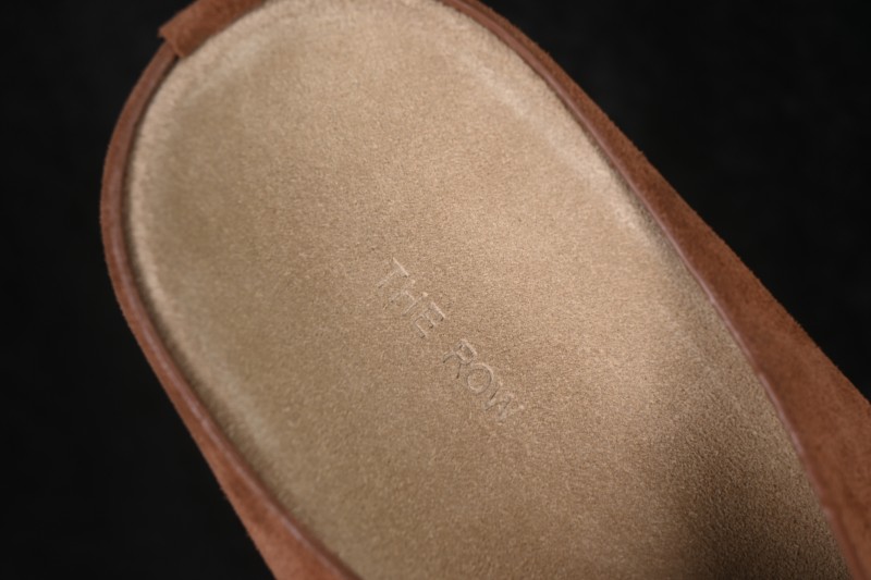 The Row Hudson Round-Toe Half-Open Toe Casual Mule Slippers - CHO