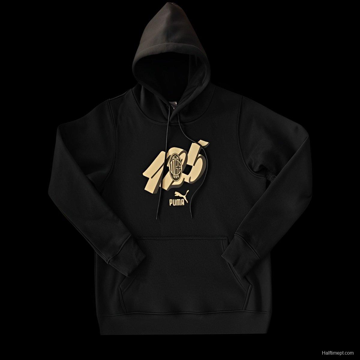 24/25 AC Milan 125Th Navy/Red/Black/Beige Hoodie WIth Black Badge