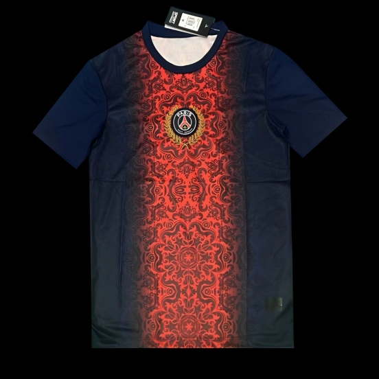 25/26 Paris Saint-Germain Navy with Red Ornate Pattern Jersey