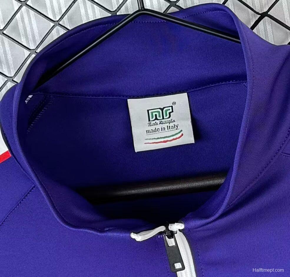 Retro 85/86 Fiorentina Home Purple Full Zipper Windbreaker