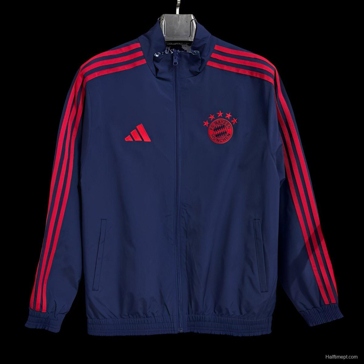 25/26 Bayern Munich Navy Full Zipper Windbreaker