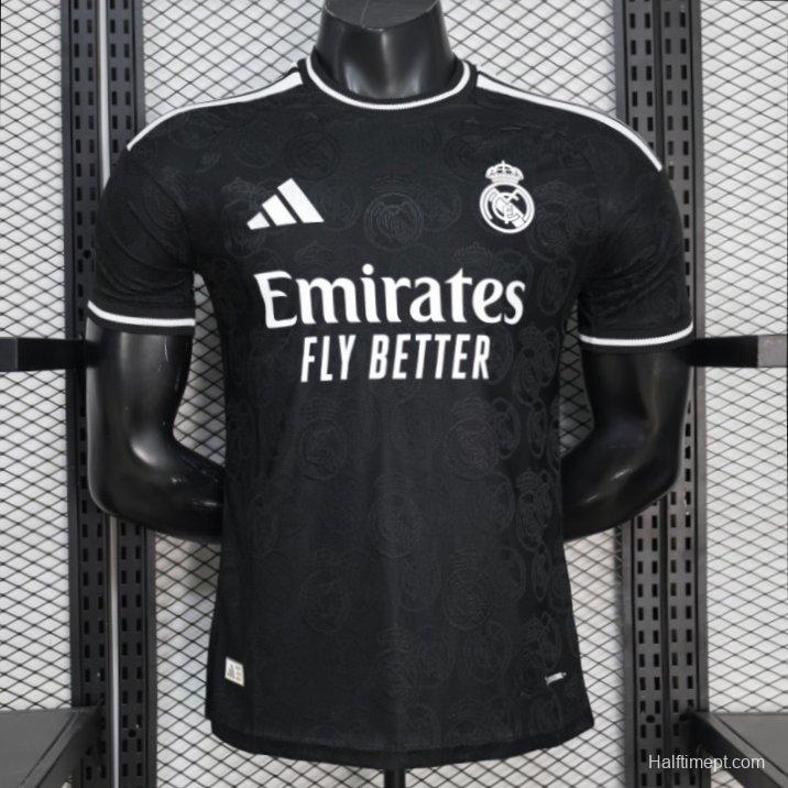 25/26 Player Version Real Madrid Black with Subtle Crest Pattern Jersey
