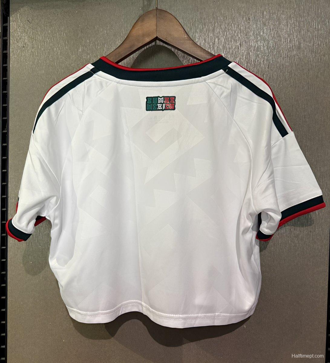 2026 Mexico Away White Women Cropped Jersey
