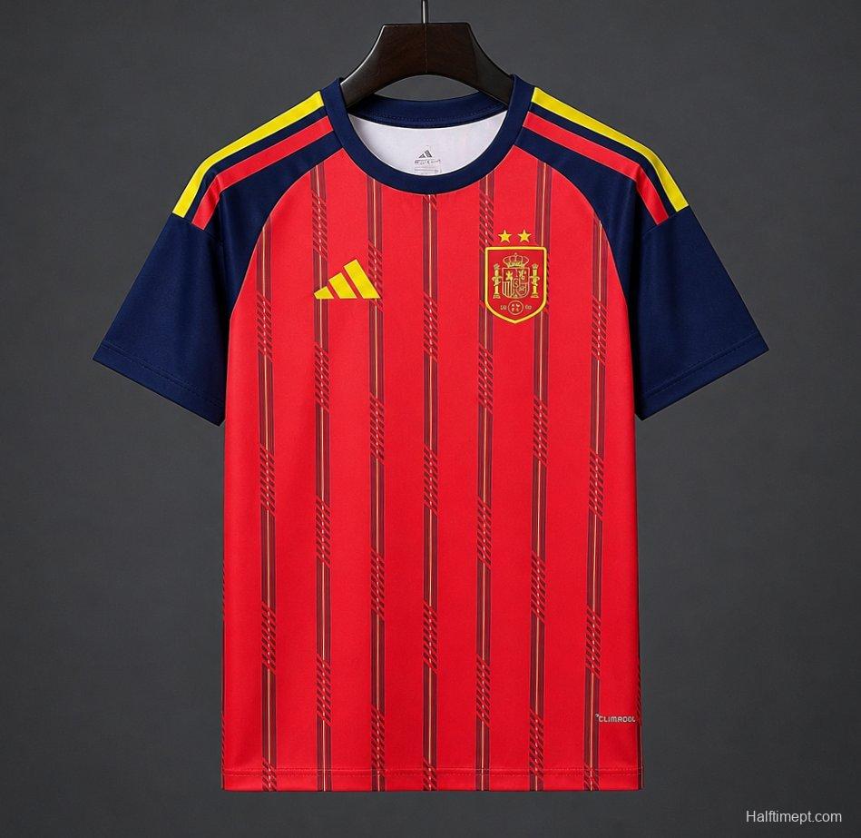 2 Star 2026 Spain Home Jersey With Champion Patch