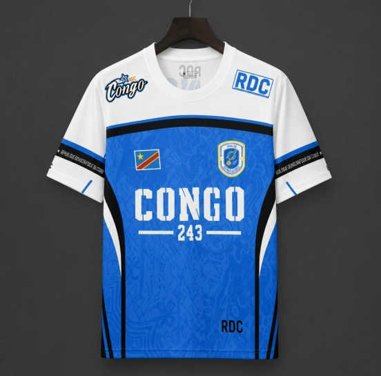 2026 DR Congo Blue with White "CONGO 243" Special Edition Jersey