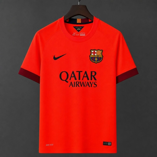 Retro 14/15 FC Barcelona Away Orange-Red  Jersey