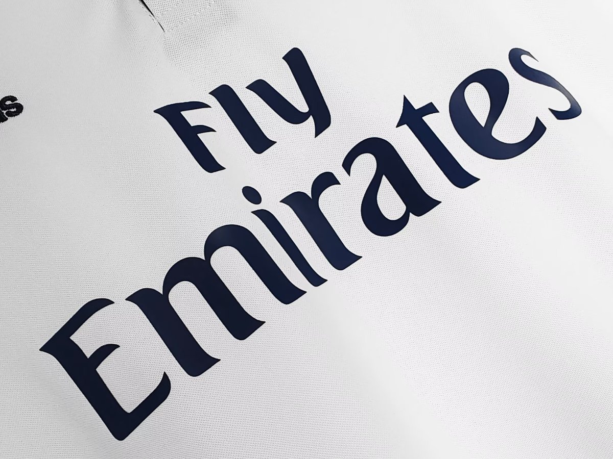 Retro 16/17 Real Madrid White with Navy Blue Stripes Home Long Sleeve Jersey