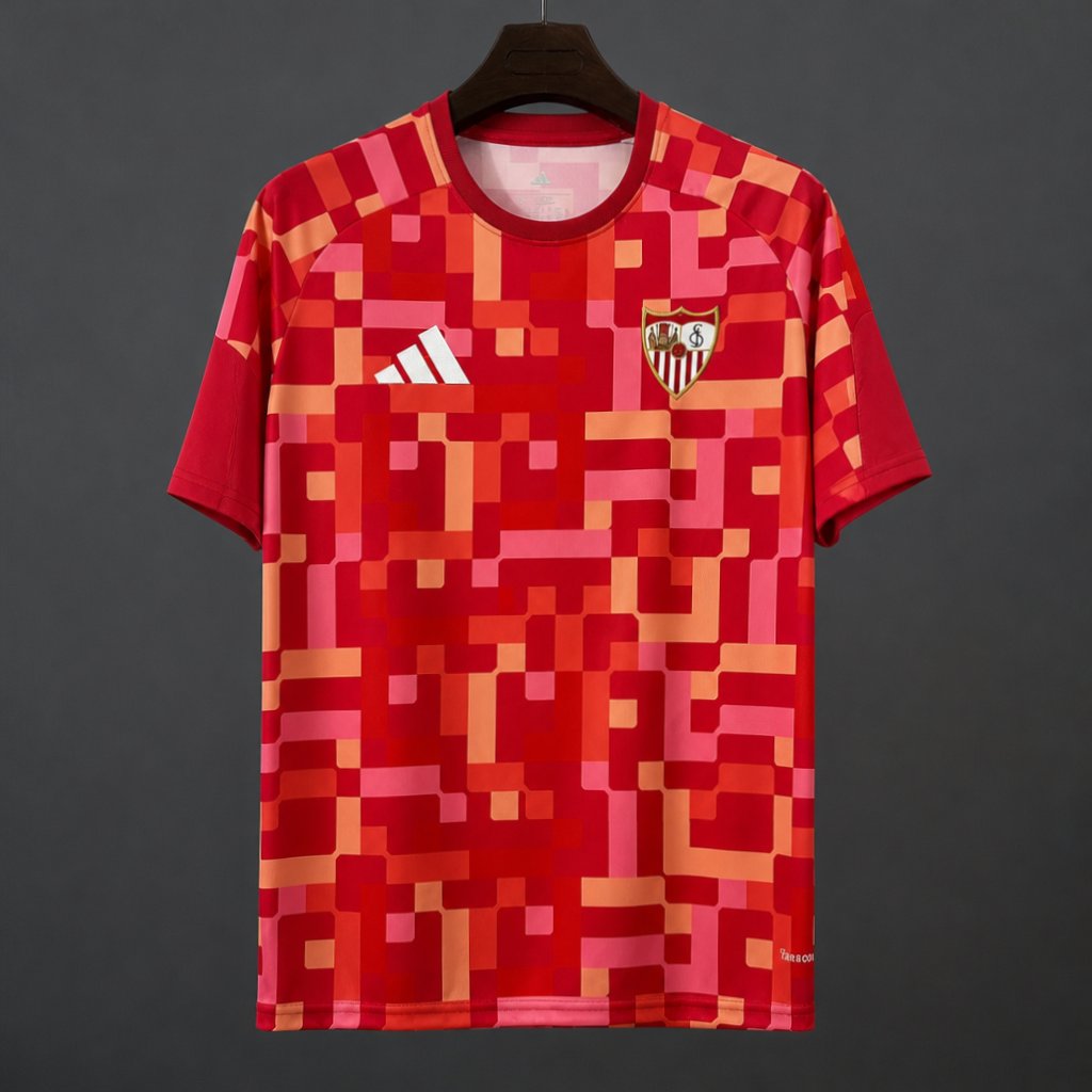 26/27 Sevilla Training Red Digital Pixel Pattern Jersey