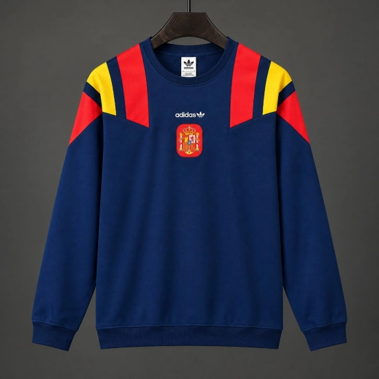 2026 Spain EQT Navy Blue Long Sleeve Sweatshirt