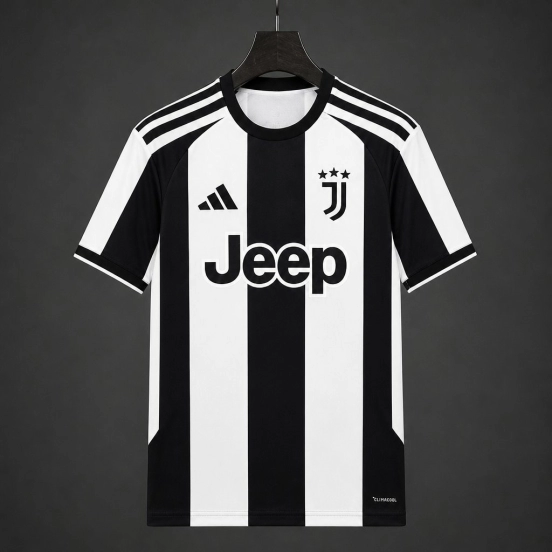 27/28 Juventus Home White Black Jersey